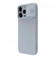 Husa pentru iPhone 15 Pro - Nillkin CamShield Silky MagSafe Silicone - Haze Albastra