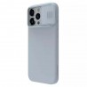 Husa pentru iPhone 15 Pro - Nillkin CamShield Silky MagSafe Silicone - Haze Albastra