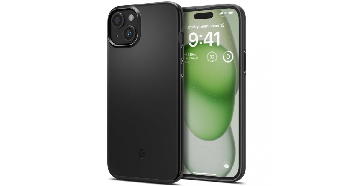 Husa pentru iPhone 15 Plus - Spigen Thin Fit - Neagra