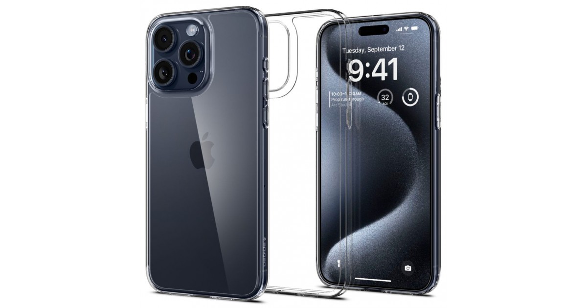 Husa pentru iPhone 15 Pro - Spigen Air Skin Hybrid - Crystal Clear