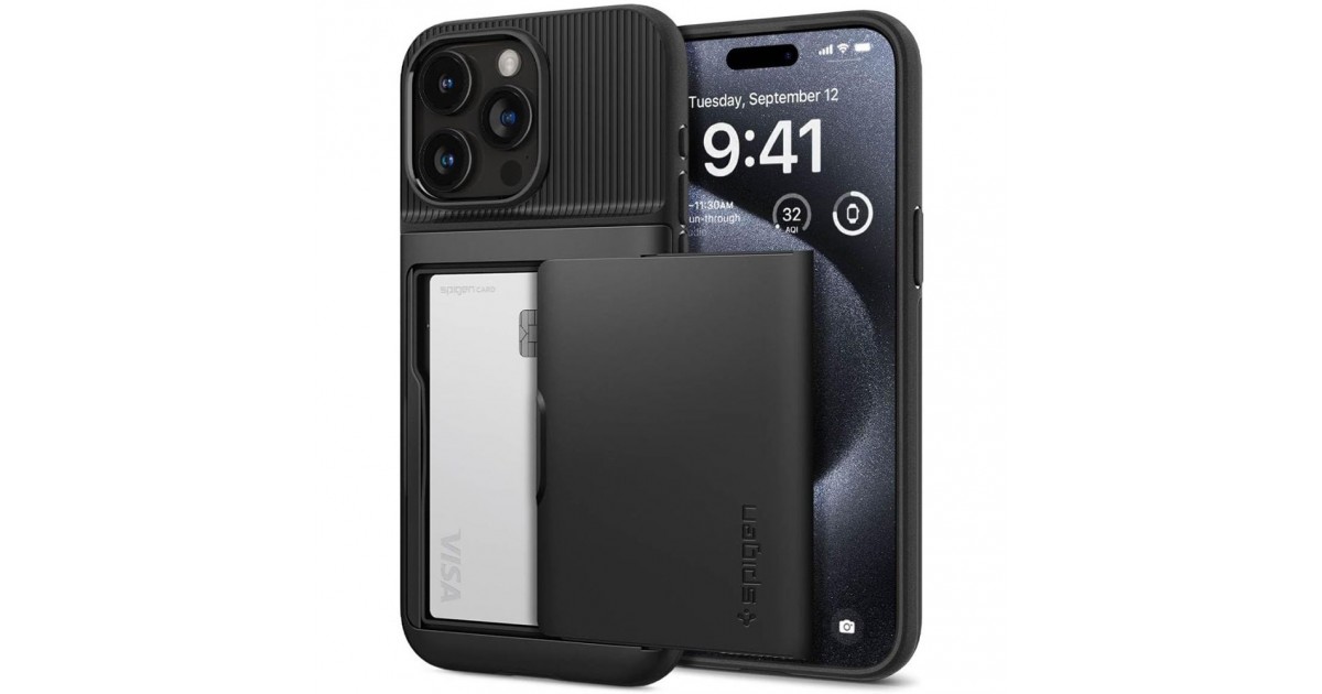 Husa pentru iPhone 15 Pro - Spigen Slim Armor CS - Neagra