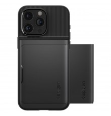 Husa pentru iPhone 15 Pro - Spigen Slim Armor CS - Neagra