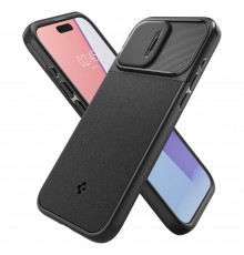 Husa iPhone 15 Pro Max - Spigen Optik Armor - Neagra