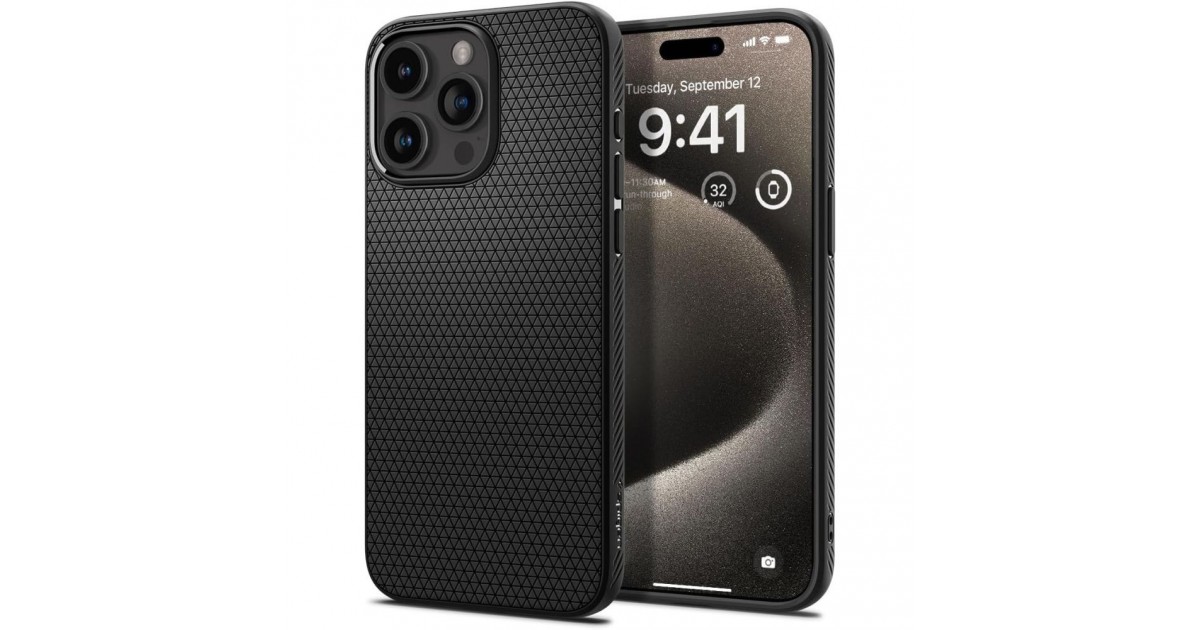 Husa pentru iPhone 15 Pro Max - Spigen Liquid Air - Matte Neagra