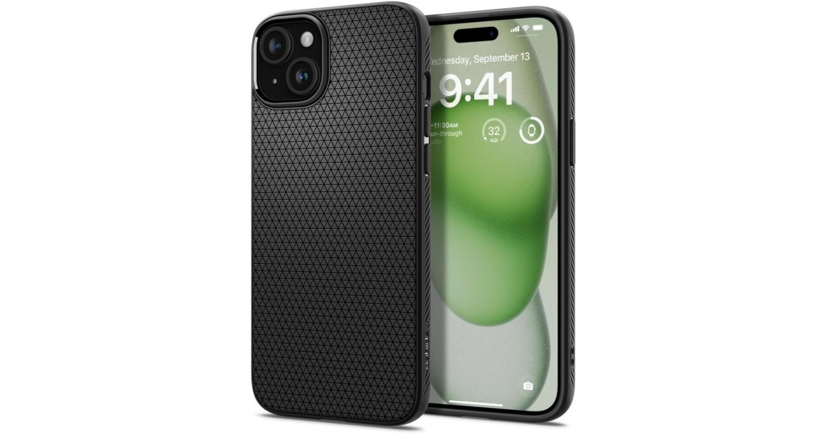 Husa pentru iPhone 15 Plus - Spigen Liquid Air - Matte Neagra