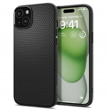 Husa pentru iPhone 15 Plus - Spigen Liquid Air - Matte Neagra