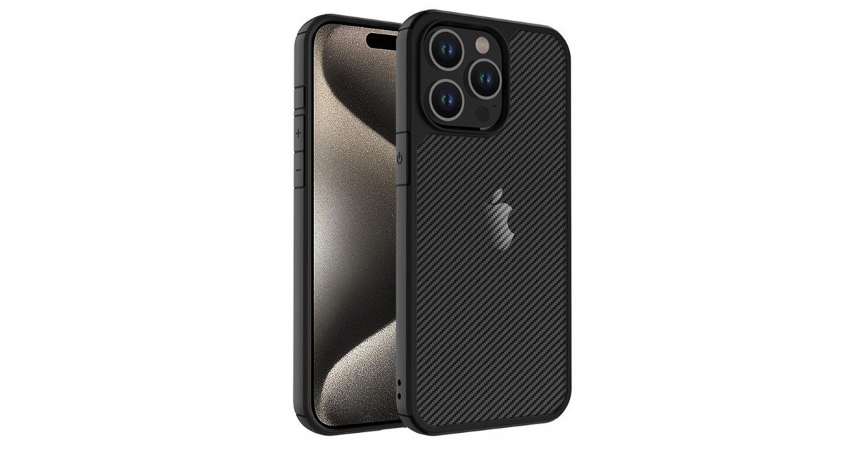 Husa pentru iPhone 15 Pro Max - Techsuit Carbon Fuse - Neagra