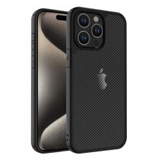 Husa pentru iPhone 15 Pro Max - Techsuit Carbon Fuse - Neagra