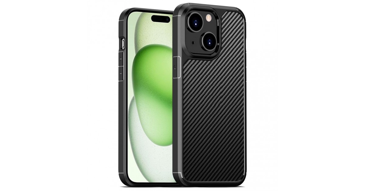 Husa pentru iPhone 15 Plus - Techsuit Carbon Fuse - Neagra