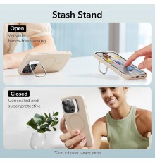 Husa pentru iPhone 15 Pro - ESR Cloud Soft HaloLock Kickstand - Light Tan