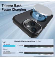 Husa pentru iPhone 15 Plus - ESR Classic Hybrid HaloLock Kickstand - Clear Neagra