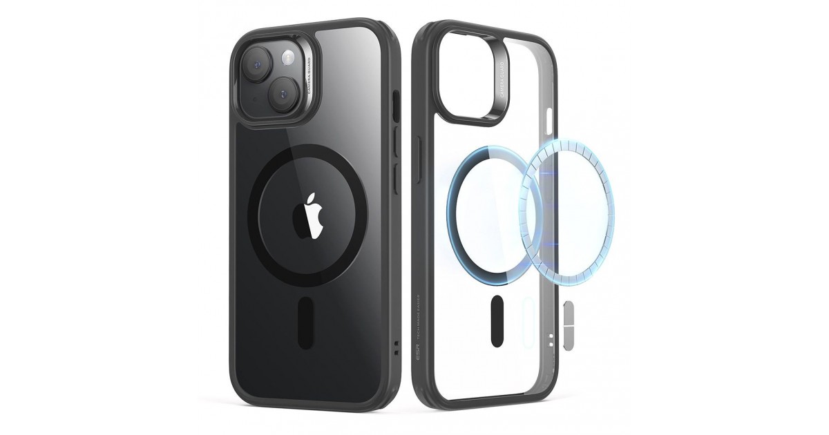 Husa pentru iPhone 15 Plus - ESR Classic Hybrid HaloLock - Clear Neagra