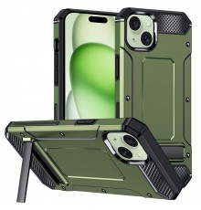 Husa pentru iPhone 15 Plus - Techsuit Hybrid Armor Kickstand - Verde