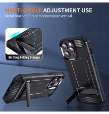 Husa pentru iPhone 15 Pro - Techsuit Hybrid Armor Kickstand - Albastra