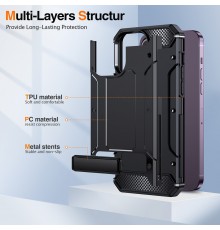 Husa pentru iPhone 15 Pro - Techsuit Hybrid Armor Kickstand - Albastra