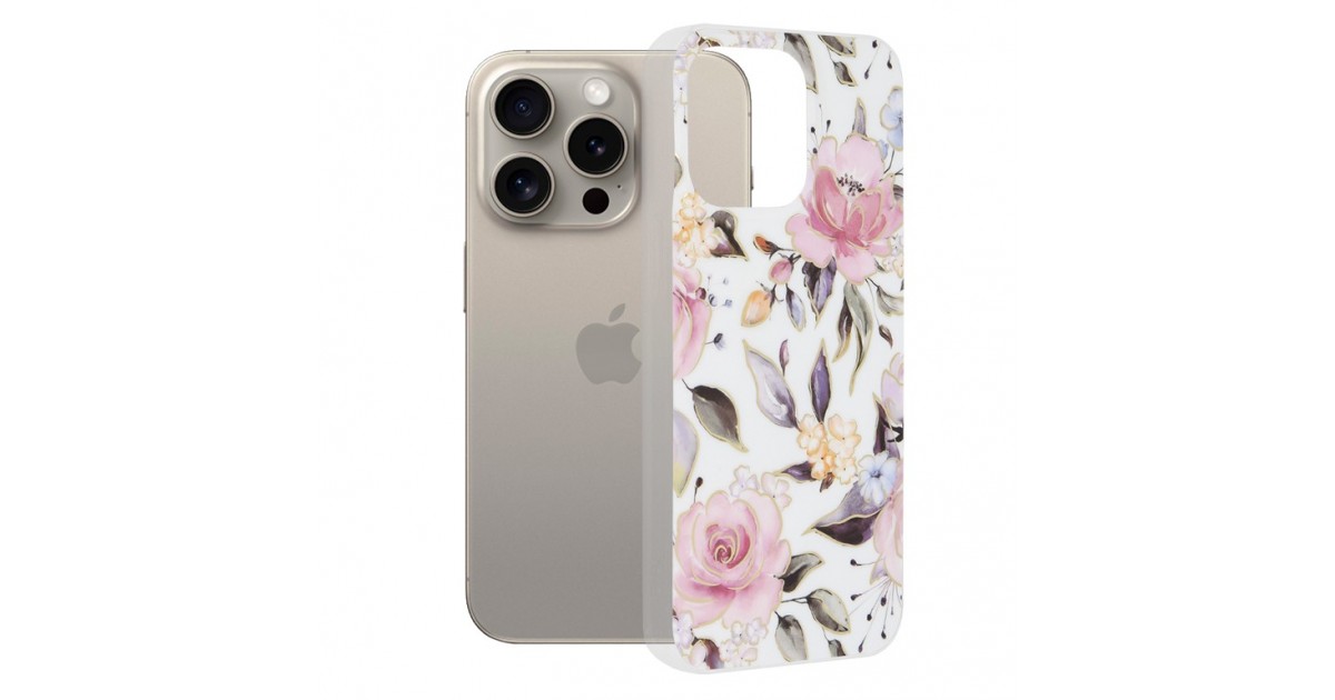 Husa pentru iPhone 15 Pro Max - Techsuit Marble Series - Chloe Alba