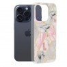 Husa pentru iPhone 15 Pro - Techsuit Marble Series - Roz Hex