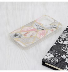 Husa pentru iPhone 15 Pro - Techsuit Marble Series - Roz Hex