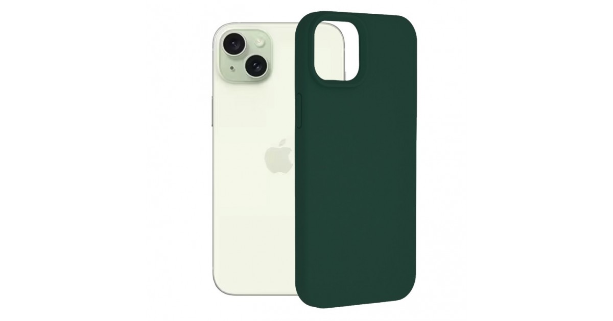 Husa pentru iPhone 15 Plus - Techsuit Soft Edge Silicone - Verde inchisa