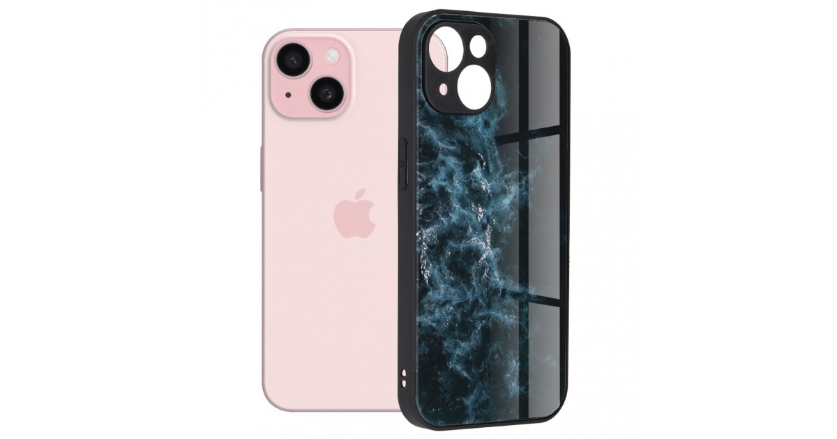Husa pentru iPhone 15 - Techsuit Glaze Series - Albastra Nebula