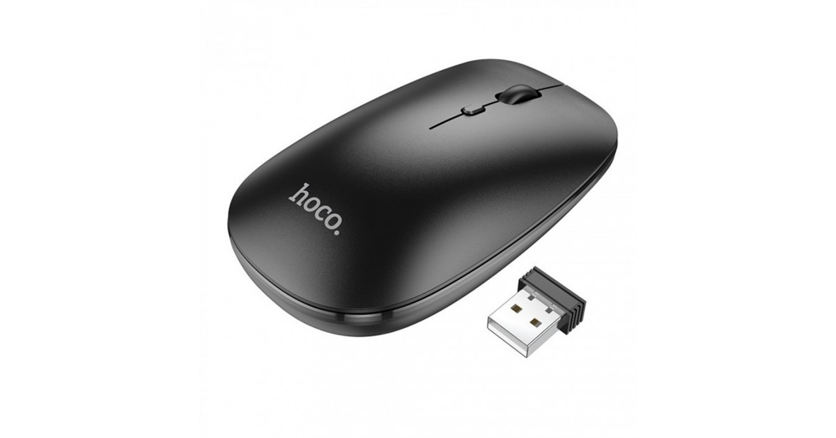 Mouse Wireless 2.4G, 800/1200/1600 DPI - Hoco (GM15) - Negru