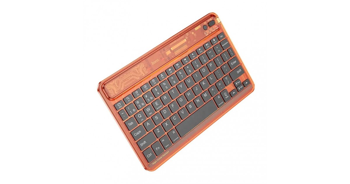 Tastatura Wireless Bluetooth, 500mAh - Hoco Transparent Discovery Edition (S55) - Citrus Color