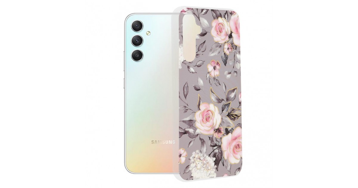 Husa pentru Samsung Galaxy A34 5G - Techsuit Marble Series - Bloom of Ruth Gray