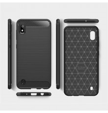 Husa Tpu Carbon Fibre pentru Samsung Galaxy A10, Neagra