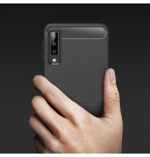 Husa Tpu Carbon pentru Samsung Galaxy A7 (2018), Neagra