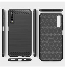 Husa Tpu Carbon pentru Samsung Galaxy A7 (2018), Neagra