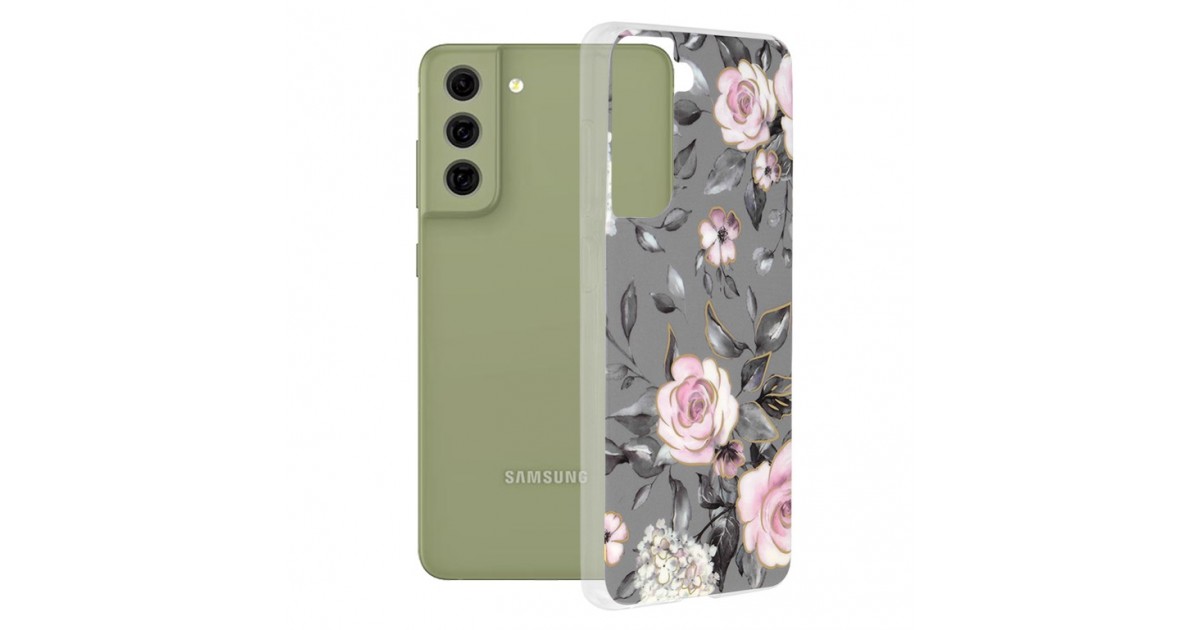 Husa pentru Samsung Galaxy S21 FE 5G - Techsuit Marble Series - Bloom of Ruth Gray