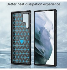 Husa pentru Samsung Galaxy S22 Ultra 5G - Techsuit Carbon Silicone - Neagra