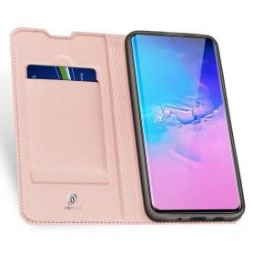 Husa Flip Tip Carte DuxDucis Skin Pro pentru Samsung S20 Ultra, Rose Gold