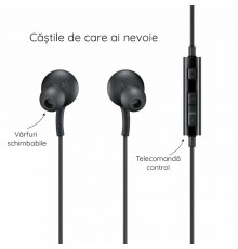 Casti Audio Jack, cu Microfon - Samsung (EO-IA500BBEGWW) - Negru (Blister Packing)