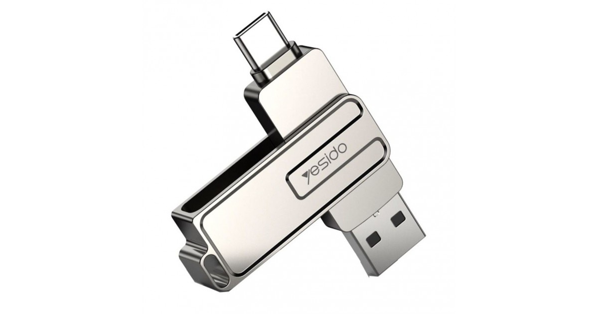 Yesido - Memory Stick (FL17) - OTG, USB, Type-C, 5Gbps, 128GB - Argintiu