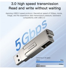 Yesido - Memory Stick (FL16) - OTG, USB, Lightning, 5Gbps, 256GB - Argintiu