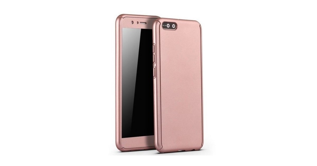 Husa 360 Protectie Totala Fata Spate pentru Huawei Y5 (2018) / Y5 Prime (2018), Rose Gold