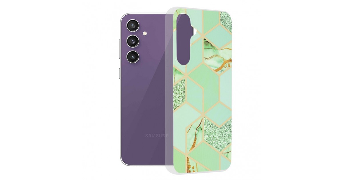 Husa pentru Samsung Galaxy S23 FE - Techsuit Marble Series - Verde Hex