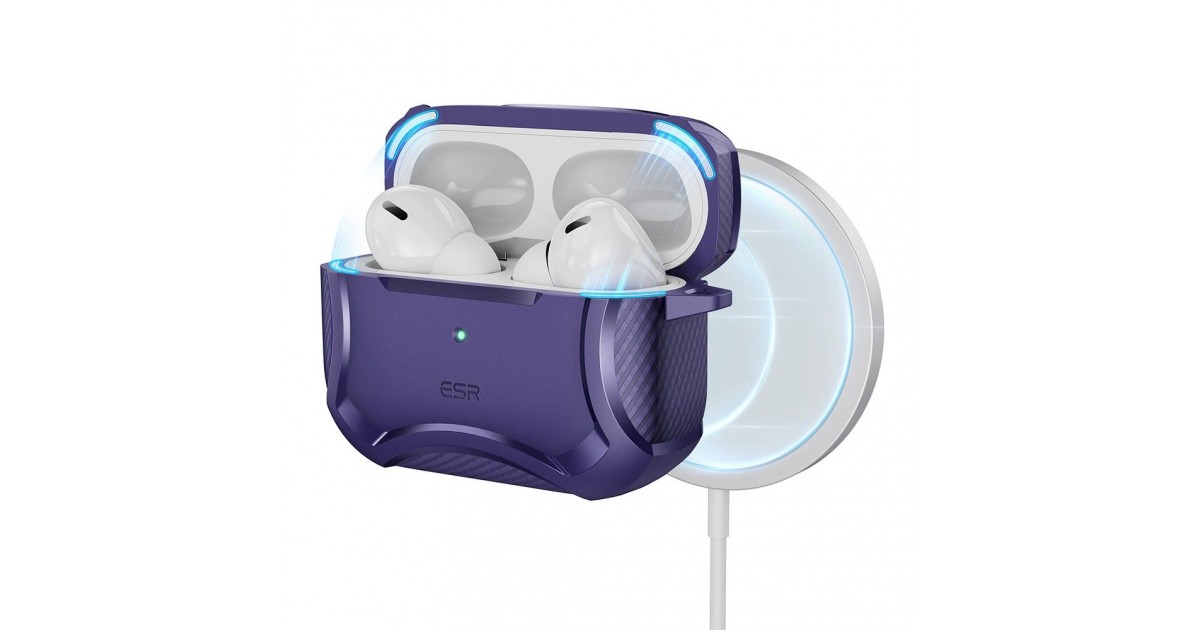 Husa pentru Apple AirPods Pro 1 / 2 - ESR Cyber Armor Tough HaloLock - Mov