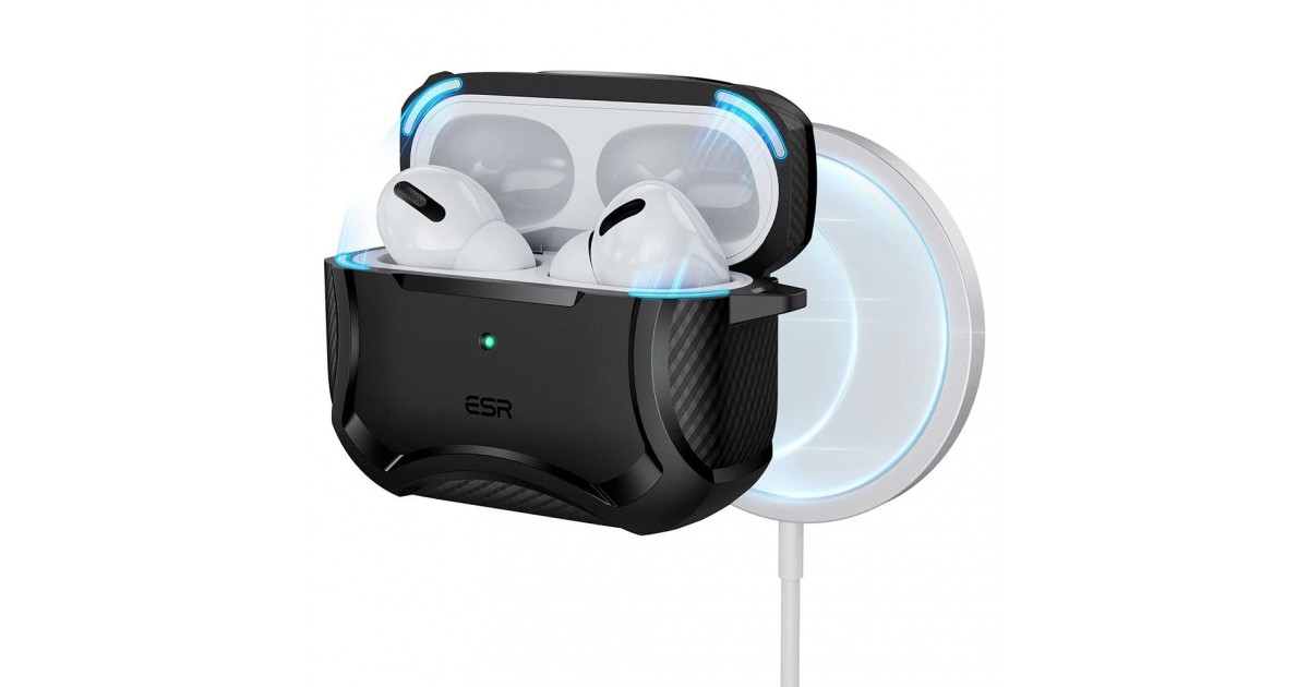 Husa pentru Apple AirPods Pro 1 / 2 - ESR Cyber Armor Tough HaloLock - Neagra