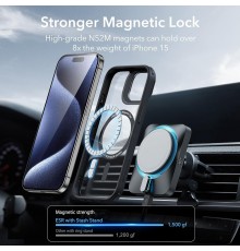 Husa pentru iPhone 15 Pro Max - ESR Classic Hybrid HaloLock Kickstand - Clear Neagra