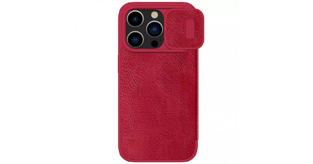 Husa pentru iPhone 15 Pro Max - Nillkin QIN Pro Leather Case - Rosie