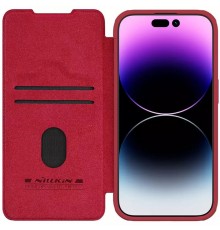 Husa pentru iPhone 15 Pro Max - Nillkin QIN Pro Leather Case - Rosie