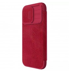 Husa pentru iPhone 15 Pro Max - Nillkin QIN Pro Leather Case - Rosie