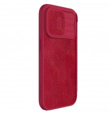 Husa pentru iPhone 15 Pro Max - Nillkin QIN Pro Leather Case - Rosie