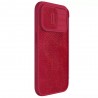 Husa pentru iPhone 15 Pro Max - Nillkin QIN Pro Leather Case - Rosie