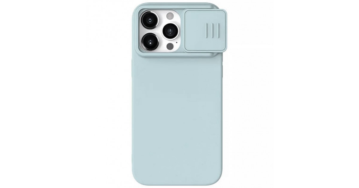 Husa pentru iPhone 15 Pro Max - Nillkin CamShield Silky MagSafe Silicone - Haze Albastra