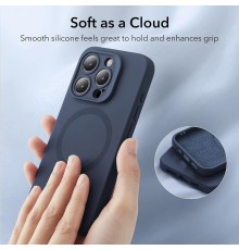 Husa pentru iPhone 15 Pro Max - ESR Cloud Soft HaloLock - Albastra inchisa