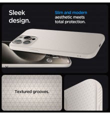 Husa pentru iPhone 15 Pro Max - Spigen Liquid Air - Natural Titanium