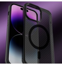 Husa pentru iPhone 15 - Techsuit CarbonFuse MagSafe - Neagra